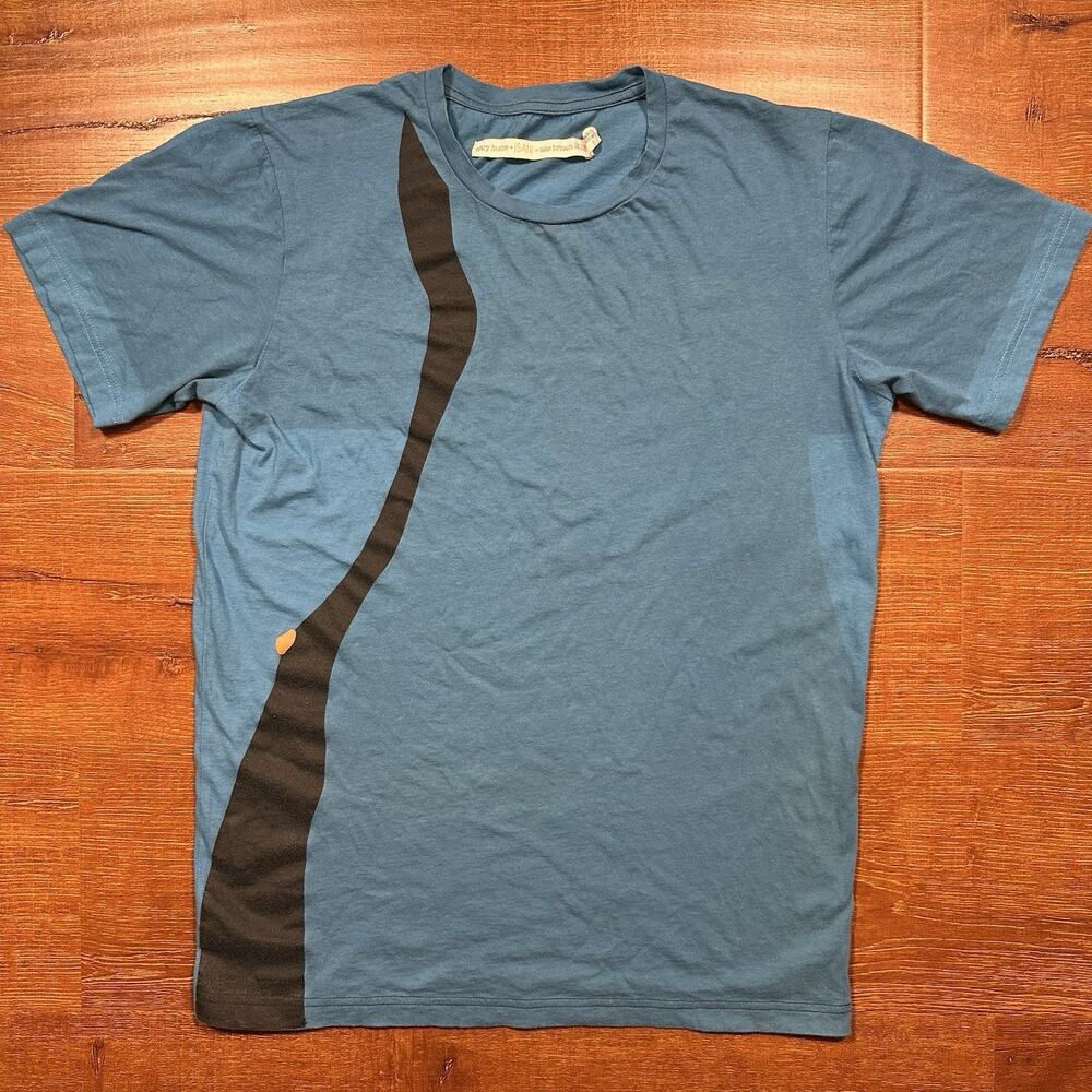 Gary Hume X Isani T Shirt Unisex S Blue Short Sleeve Crew Neck Art Abstract City